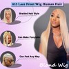 HPJIQ 30 Inch 613 Lace Front Wig Human Hair Straight