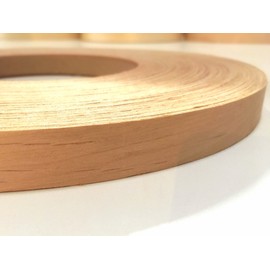 Alder 1 1/8" X 250' Preglued Roll, Wood Veneer Edge Banding, Flexible Wood Tape, Easy Application Iron On with Hot Melt Adhesive. Smooth Sanded Finish.. Made in USA.