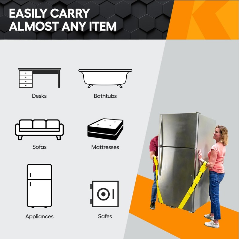 KEEPER Two Person Adjustable Lifting and Moving Straps with 800