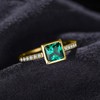 JewelryPalace Square Cut Gemstone Blue Sapphire Green Simulated Emerald Ring