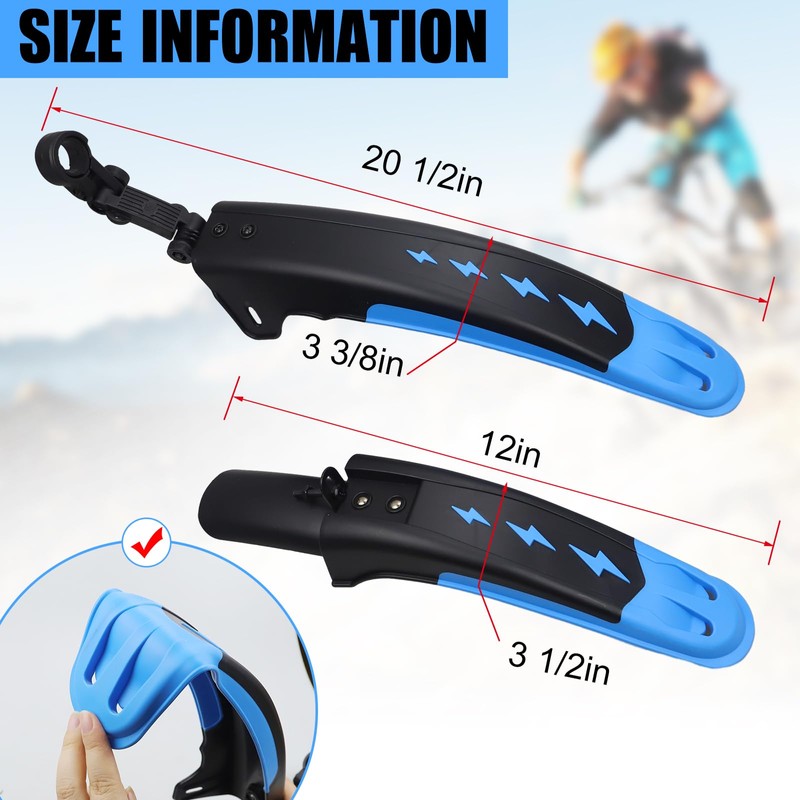 ZUKKA Bicycle Mudguard Set Front and Rear 2 Pieces Universal