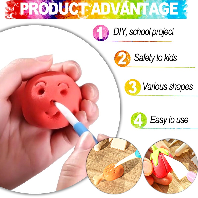 LINPHCEY 9PCS Clay Tools for Kids Air Dry Clay Tool