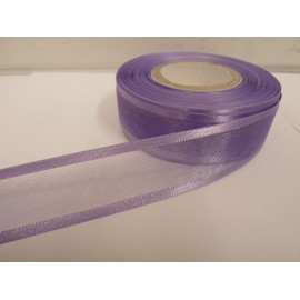 2 metres x 25mm Edged Organza Ribbon Lilac Light Purple Double Sided Satin Edge Sheer 25 mm 2.5cm