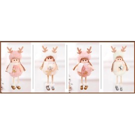Angel Doll Christmas Tree Hanging Ornament Pendant, DIY Decorative Reindeer Santa Ornament for Home and Office