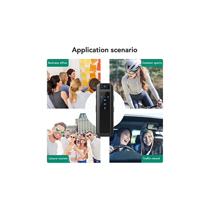 Mini Body Camera 1080P, 180 Degree Rotating Video Recorder With