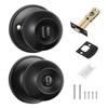 Coolty Privacy Door Knobs Keyless Lock Set Round Door Handle