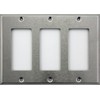 Brushed Satin Stainless Steel 3 Gang Wall Plate - 3