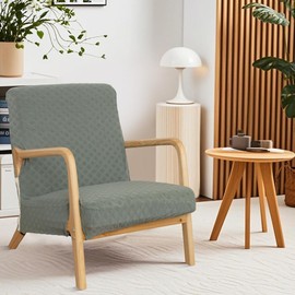 SONNACH Stretch Arm Chair Covers,Mid-Century Modern Chair Cover Reading Armchair Covers,Upholstered Living Room Chair Covers Waffle Fabric Armchair Cover for Bedroom, Balcony (sage)