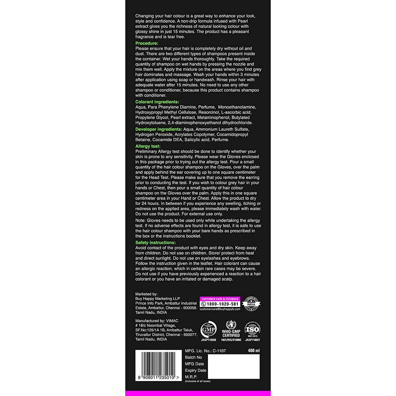 VIP Hair Color Shampoo, 400ml