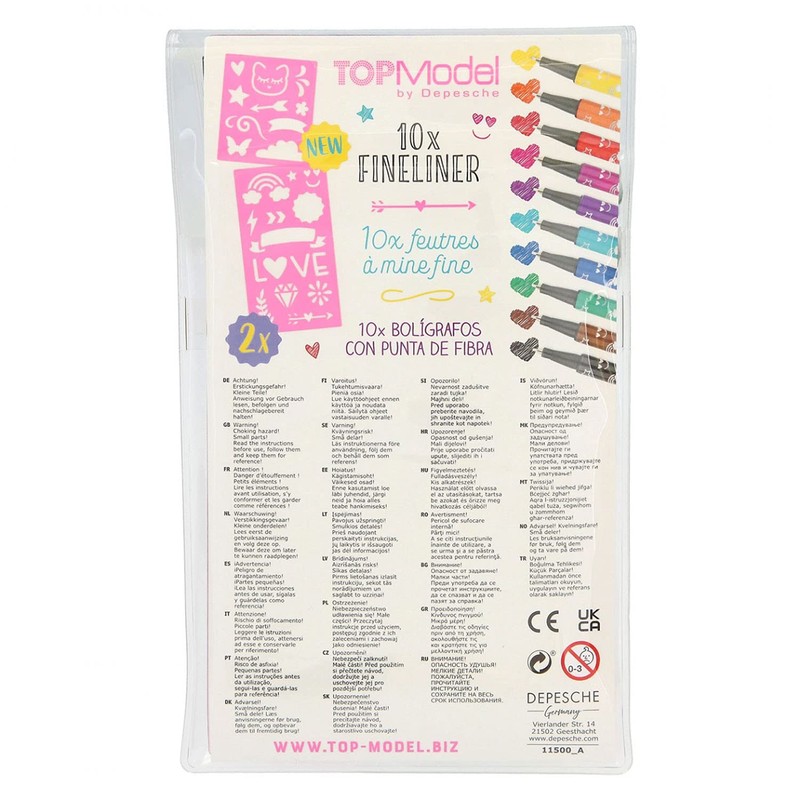 Depesche TOPModel 11500 Fineliner Set with 10 Pens and 2