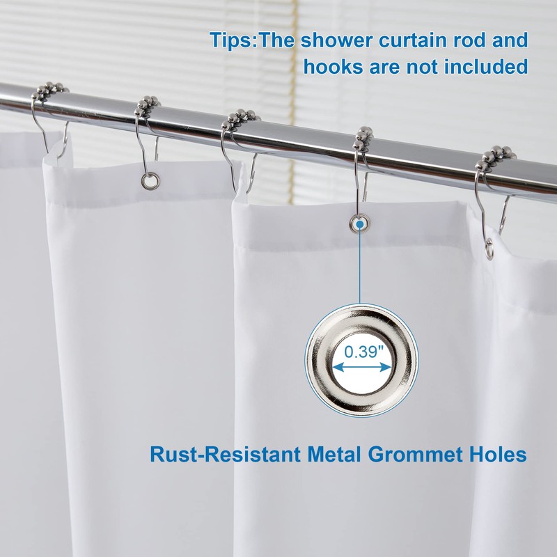 Amazer Small Stall Shower Curtain Liner Washable, 36 x 72