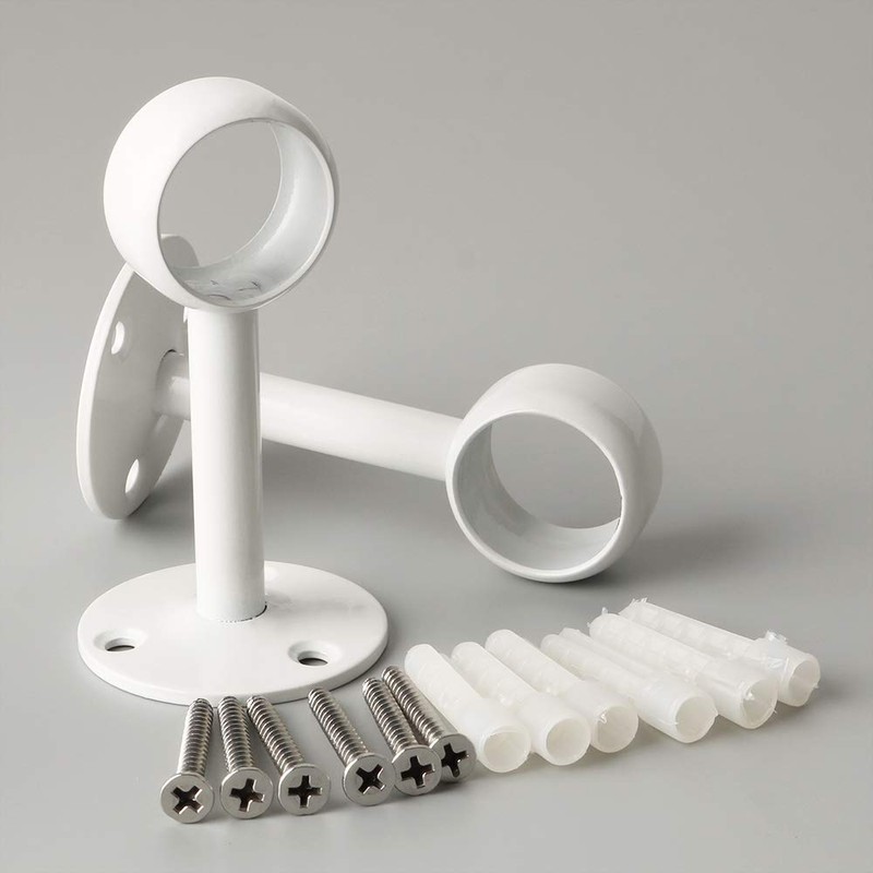 SAYAYO Curtain Pole Holder Ceiling Mount White with Screws for