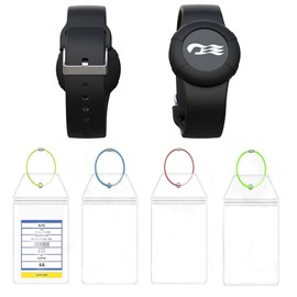 2-Pack Princess Cruise Medallion Holder Accessories & 4-Pack Waterproof Cruise Luggage Tag - Zip Seal Pouch for Carnival Ocean Medallion (2023, 2024, 2025) with 4 Colors Steel Loops, Black/Black