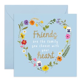 Central 23 - Birthday Card for BFF - Floral Heart - Thank You for Friends - Comes with Fun Stickers