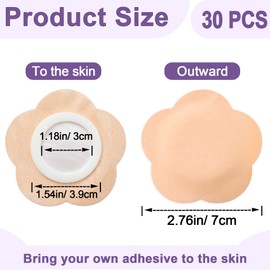 Winsyison 30pcs Disposable Castor Oil Packs, Self-Adhesive Organic Cotton Belly Button Pads, Highly Absorbent Castor Oil Patches for Abdomen Knees Feet- Skin Color