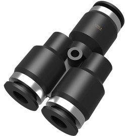 Utah Pneumatic 1/4 Air Line Fittings Y Air Splitter Union Tube Fittings Pneumatic Push Connect Fittings Push To Connect Fittings 1/4 Inch 5 Pack