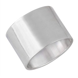 Silverly Women's Men's .925 Sterling Silver Polished Plain Simple Smooth Thick Large Band Ring