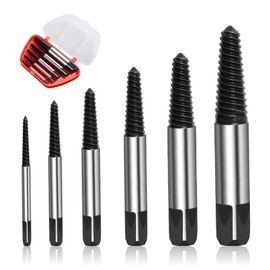 Tweozhui Set of 6 Left Hand Drive Extractor Screw Extractor Set, Professional Left Extractor Made of Carbon Steel, for Removing Damaged Screws and Pipes, Suitable for Diameters of 4-25 mm