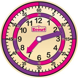 Scout 210000003 Children's Learning Clock Wood Pink/Purple