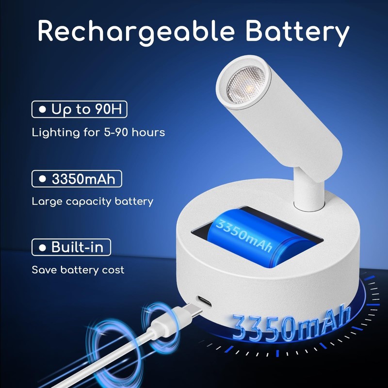 URTOM Wireless Spot Lights Indoor with Remote Rechargeable LED Uplighting