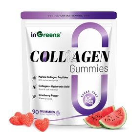 Powerful Marine Collagen Gummies with Vitamin C + Cranberry Polyphenols + Resveratrol Power Trio – Supports Skin Elasticity 90 Gummies - Collagen for Skin, Hair, Nails