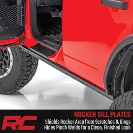 Rough Country Rocker Sill Plates for Ford Bronco (2021-2025) - Trail Cladding Durable Side Protection, Scratch & Impact Resistant, Easy Install