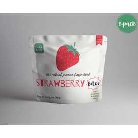 Snakklub Strawberry Bites – Freeze-Dried Strawberry, 100% Fruit Without Added Sugar/Additives/Preservatives Fruit Snack - Quantity: 8-Packs