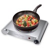 EUROSTAR ES181SS Stainless Steel Single Burner with Cast-Iron Flat Plate,