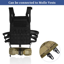 ToopMount Tactical Belt Molle System Battle Belt Quick Release Buckle 1000D Oxford High Density Adjustable Waist Patrol Belts Gift Training Work Outdoor DIY Equipment Accessories (Camo)