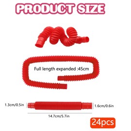 Pack of 24 Pop + Tubes, Mini Pop Tubes Sensory Toy CONNECTION Pop Tube Toys Colourful Stretch Tube Sensory Toy Newest Pop Tubes Mini Pop Tubes for Children for Stress Relief Sensory Toy