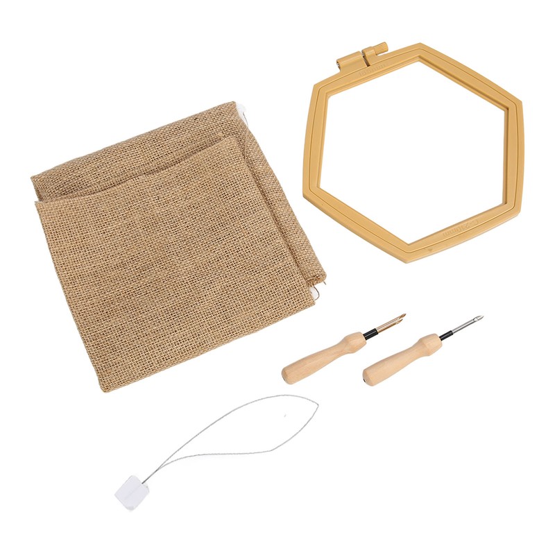 Punch Needle Kit Hex Hoop Glossy Frame Easy Operation Safe