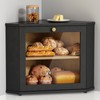 Goozii Corner Bread Box for Kitchen Countertop, Black Bread Storage