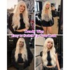 Light Blonde Long Wavy Wig with Bangs for Women Synthetic