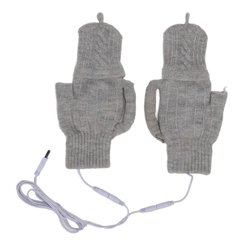 USB Heating Gloves Warm Cotton Full Finger and Half Fingerless