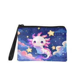 Dolyues Axolotl Coin Purse Wallet Change Pouch Key Holder Cute Women Money Bag Zipper Makeup Bag for Women Gift