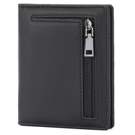 GAEKEAO Genuine Leather Wallet for Men, Bifold Slim Men's Wallet with Zipper Coin Pocket, RFID Blocking Credit Card Holder