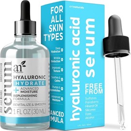 ArtNaturals Hyaluronic Acid Serum Best Anti Aging Skin Care Product for Face Clinical Strength With Vitamin C Serum, Vitamin E and Green Tea -Reduces Wrinkles for Youthful and Radiant Skin, 1 oz.