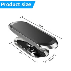 TSUGAMI Magnetic Car Phone Holder, 360° Rotation Degree Vehicles Dashboard Strong Magnet Phone Mount with 2 Metal Plate, Adjustable Automotive Interior Accessories, Universal Fit (Silver)