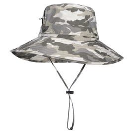 ROCKBROS Sun Hat UV Protection Foldable Outdoor Hat Hiking Hat Fishing Hat Garden Hat Bush Hat Camouflage Men Women, camouflage grey