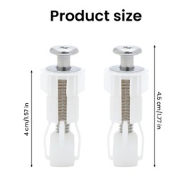 maxtachi 2 Pcs Toilet Seat Fittings, Toilet Seat Hinges Screws, Stainless Steel Toilet Seat Hinges Replacement, Toilet Seat Expanding Nylon Nuts Screws, Universal Toilet Seats Fixing Kit