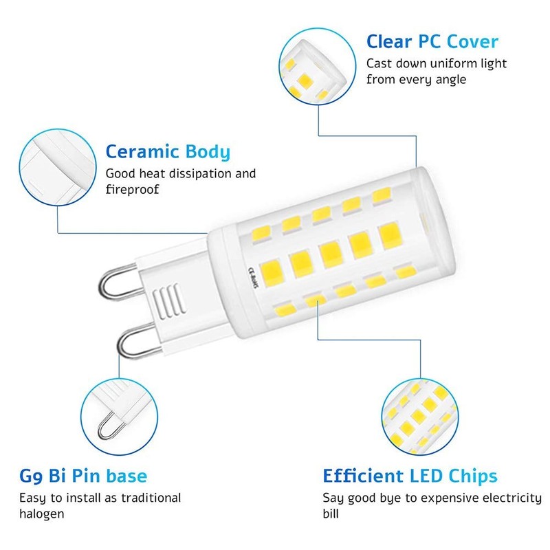 OHLGT G9 LED Bulbs, 5W (40W Halogen Equivalent), Daylight White