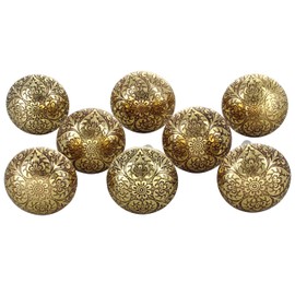 G Decor Set of 8 Mughal Brass Metal Door Knob Vintage Shabby Chic Cupboard Drawer Pull Handles
