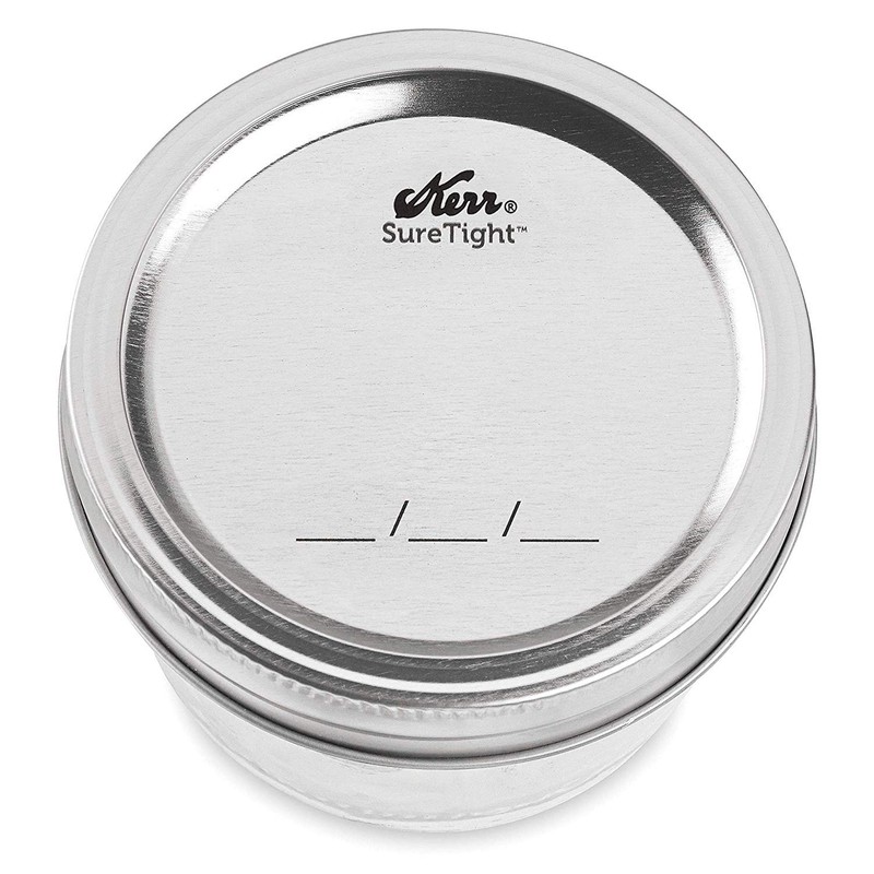 Kerr Wide Mouth Half-Pint Glass Mason Jars 8-Ounces with Lids