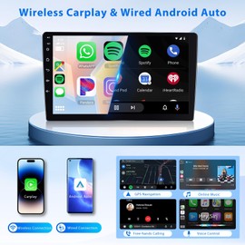 2G 64G Android Stereo Radio for Dodge Grand Caravan 2008-2020, for Chrysler Grand Voyager/Town&Country 2011-2015, Rimoody 9'' Screen with Wireless CarPlay Android Auto GPS/WiFi/BT/FM/RDS/EQ/SWC/Camera