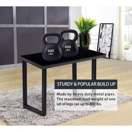 Taelakeni 36 Inch Metal Bar Table Legs, Heavy Duty Industrial Style Dinning Table Leg with Adjustment Feet Pads, Set of 2