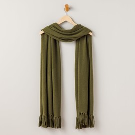 Fishers Finery Women's 100% Cashmere Knit Wrap Pashmina (Olive)