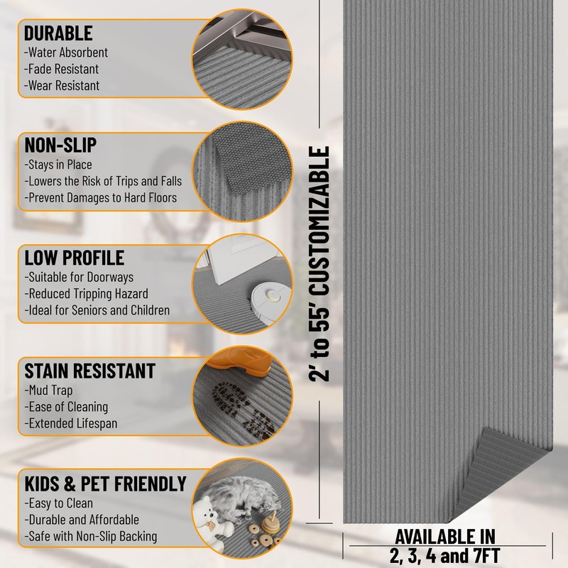 Ottomanson 2' x 5' Hallway Runner with Scraper Pile -