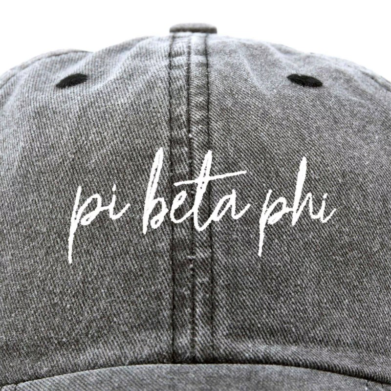 Pi Beta Phi Sorority Hat Womens Cursive Embroidered Baseball Cap
