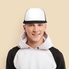 DALIX Flat Billed Trucker Cap with Mesh Back in Black-White