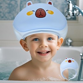 Gorro de ducha para bebé - Visera de baño impermeable para niños de 1 a 3 años, gorro de silicona extra suave para lavar el cabello, evita que el agua